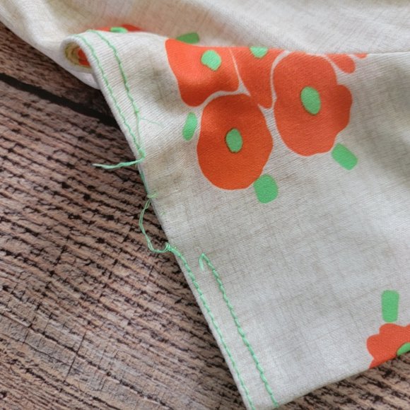 Vintage Orange Poppy Wrap Dress - Picture 9 of 16